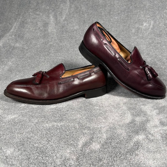 Johnston & Murphy Mens Tassel Loafers Burgundy Leather Dress Shoes 8.5 3E EEE main image 8